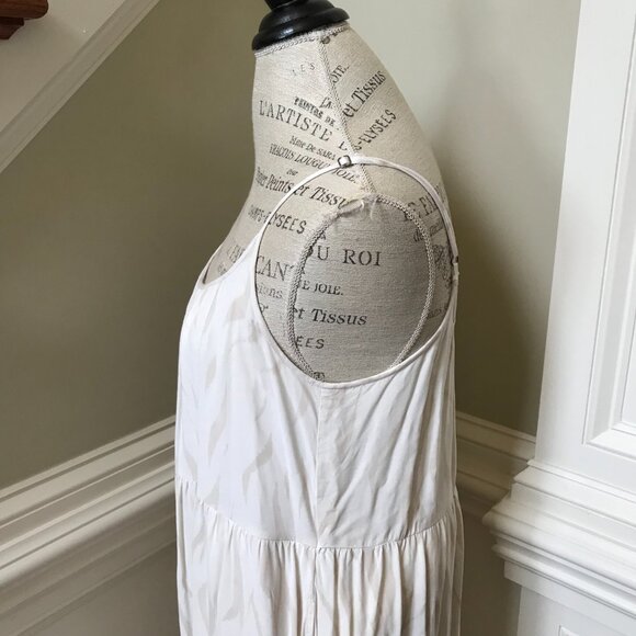 Z Supply Lido Slub Midi Maxi Dress Womens Medium Cream Ivory Sleeveless Tiered - Picture 11 of 15
